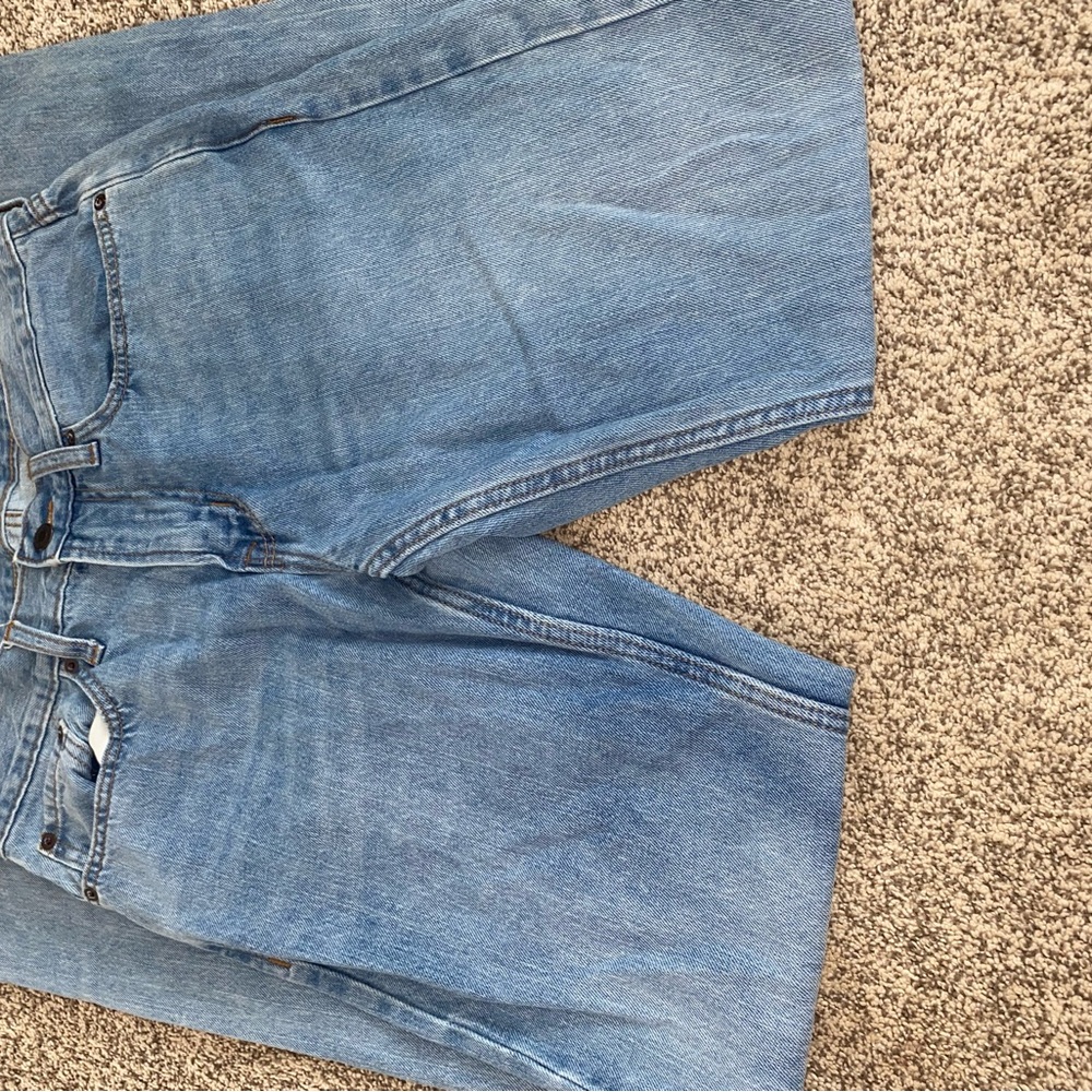 Mens old navy blue denim jeans